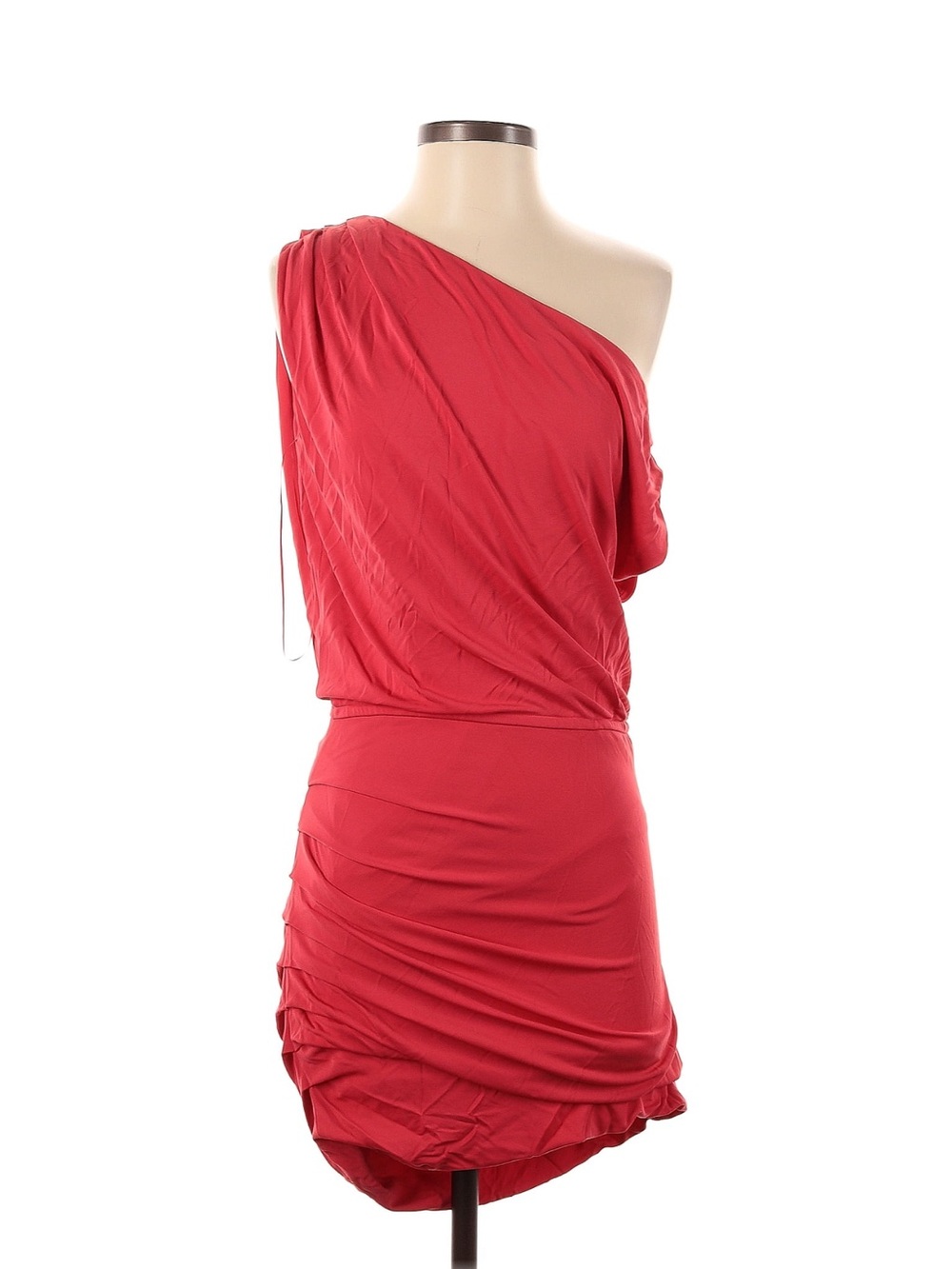 Halston Heritage One-Shoulder Red Cocktail Dress